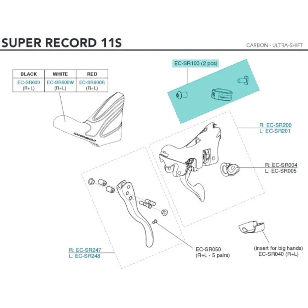 Campagnolo® Collier De Fixation Ergopower Campagnolo - EC-SR103 2 Campagnolo® Collier De Fixation Ergopower Campagnolo - EC-SR103 – Image 2