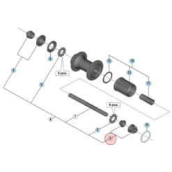 Ecrou Droit Pour Axe De Moyeu Shimano 105 FH-5800